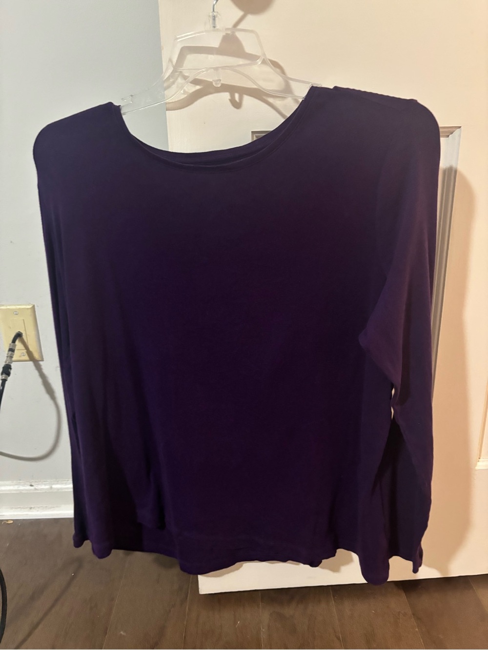 Woman’s Talbots Long Sleeve Crewneck Top - Deep Plum